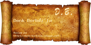 Denk Borbála névjegykártya